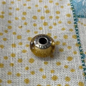 Authentic Pandora Disney Beauty and the Beast Retired Glass Murano yellow Bead